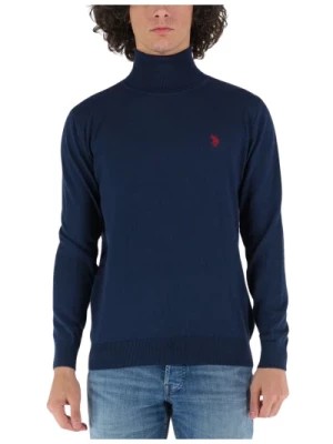 Zdjęcie produktu Miękki i lekki sweter z wysokim kołnierzem i haftowanym logo U.s. Polo Assn.