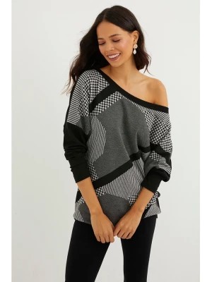 Zdjęcie produktu Milan Kiss Sweter w kolorze czarno-jasnoszarym rozmiar: XL