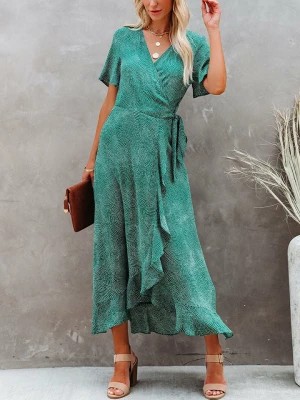 Zdjęcie produktu Milan Kiss Sukienka w kolorze zielonym ze wzorem rozmiar: XL