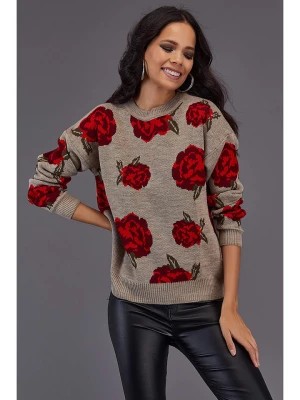 Zdjęcie produktu Milan Kiss Sweter w kolorze beżowo-czerwonym rozmiar: S