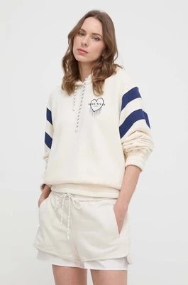 Zdjęcie produktu Miss Sixty bluza damska kolor beżowy z kapturem z nadrukiem