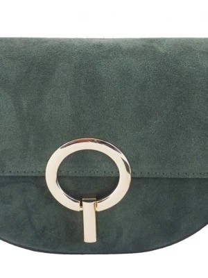 Zdjęcie produktu Modna torebka wizytowa skórzana - Zielona ciemna Merg