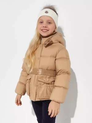 Zdjęcie produktu Moncler Kids Beżowa pikowana kurtka z paskiem 6-14 lat rozmiar