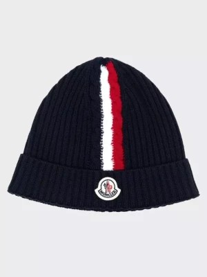 Zdjęcie produktu Moncler Kids Granatowa czapka beanie z naszywką