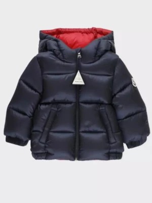 Zdjęcie produktu Moncler Kids Granatowa kurtka z kapturem 0-3 lat rozmiar 9/12 MSC