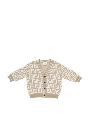 Zdjęcie produktu Monogram V-Neck Cardigan Sweter Brązowy Fendi