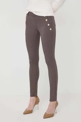 Zdjęcie produktu Morgan spodnie damskie kolor brązowy dopasowane high waist