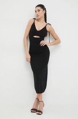 Zdjęcie produktu Morgan sukienka kolor czarny maxi rozkloszowana