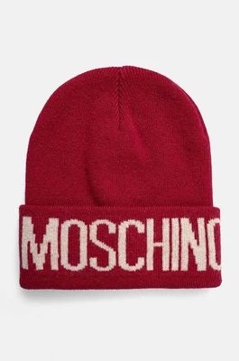 Zdjęcie produktu Moschino czapka z domieszką wełny kolor czerwony z grubej dzianiny M5672 60102