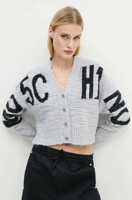 Zdjęcie produktu Moschino Jeans kardigan z domieszką wełny kolor szary A0912 8705