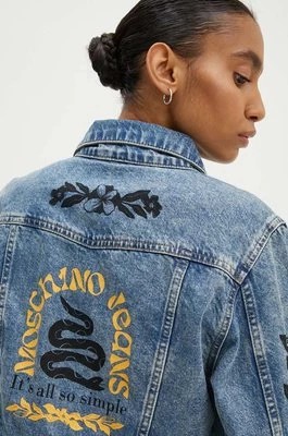 Zdjęcie produktu Moschino Jeans kurtka jeansowa damska kolor niebieski przejściowa 0501.8221