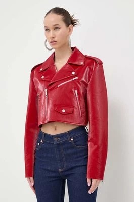 Zdjęcie produktu Moschino Jeans ramoneska damska kolor czerwony przejściowa