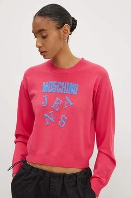 Zdjęcie produktu Moschino Jeans sweter damski kolor różowy lekki 0925.8205