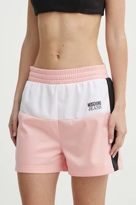 Zdjęcie produktu Moschino Jeans szorty damskie kolor różowy wzorzyste high waist