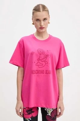 Zdjęcie produktu Moschino Jeans t-shirt bawełniany damski kolor różowy A0704 8733