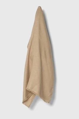 Zdjęcie produktu Moschino szal z domieszką wełny kolor beżowy gładki