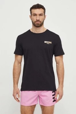 Zdjęcie produktu Moschino Underwear t-shirt plażowy bawełniany kolor czarny z nadrukiem 241V3A07159407
