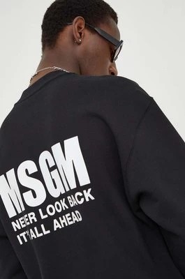 Zdjęcie produktu MSGM bluza bawełniana męska kolor czarny z nadrukiem