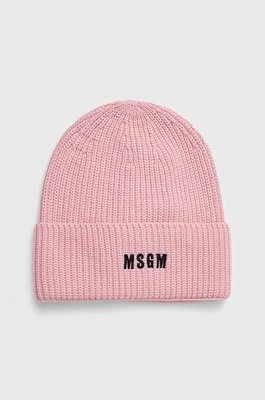 Zdjęcie produktu MSGM czapka wełniana kolor różowy z grubej dzianiny wełniana 3740ML02.247575