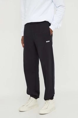 Zdjęcie produktu MSGM spodnie dresowe bawełniane kolor czarny gładkie