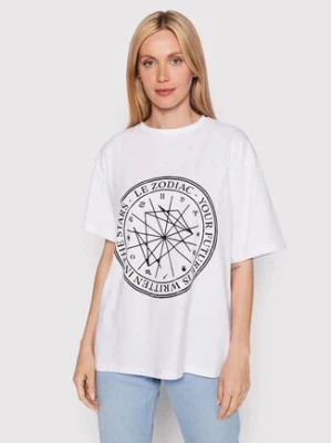 Zdjęcie produktu NA-KD T-Shirt Zodiac 1100-005618-0001-003 Biały Relaxed Fit