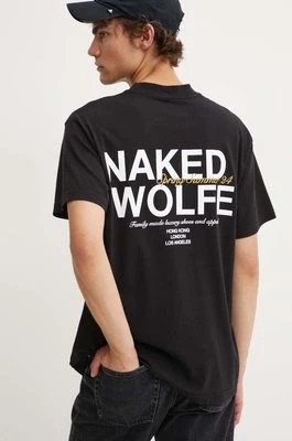 Zdjęcie produktu Naked Wolfe t-shirt bawełniany męski kolor czarny z nadrukiem classic.tee