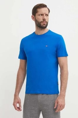 Zdjęcie produktu Napapijri t-shirt bawełniany SALIS męski kolor niebieski gładki NP0A4H8DB2L1