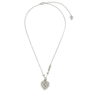 Zdjęcie produktu Naszyjnik Guess Heart Cage JUBN03 099JW Srebrne rodowanie