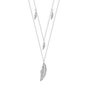 Zdjęcie produktu Naszyjnik srebrny kaskadowy - piórko Biżuteria YES