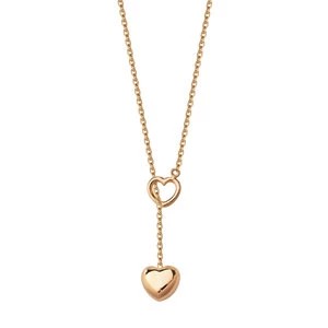 Zdjęcie produktu Naszyjnik srebrny pozłacany krawatka - serca - Hearts Hearts - Biżuteria YES