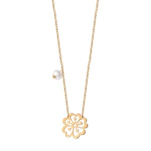 Zdjęcie produktu Naszyjnik srebrny pozłacany z perłą - kwiat - Blossom Blossom - Biżuteria YES