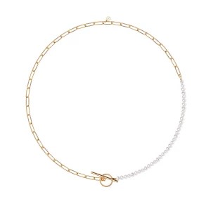 Zdjęcie produktu Naszyjnik srebrny pozłacany z perłami - Pearls Pearls - Biżuteria YES