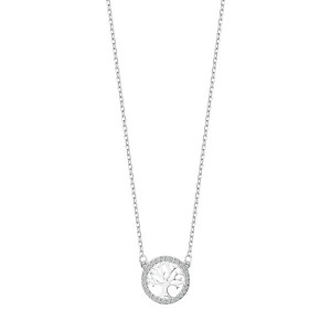 Zdjęcie produktu Naszyjnik srebrny z cyrkoniami - drzewko szczęścia - Unique Unique - Biżuteria YES