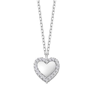 Zdjęcie produktu Naszyjnik srebrny z cyrkoniami - serce - Unique Unique - Biżuteria YES