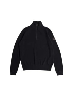 Zdjęcie produktu Navy T-Neck Zip Sweater Moncler