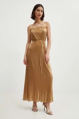 Zdjęcie produktu Never Fully Dressed sukienka kolor złoty maxi prosta NFDDR1401
