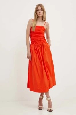 Zdjęcie produktu Never Fully Dressed sukienka Lola kolor pomarańczowy midi rozkloszowana NFDDR1403