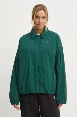 Zdjęcie produktu New Balance kurtka damska kolor zielony przejściowa oversize WJ43506NWG