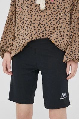 Zdjęcie produktu New Balance szorty US21501BK damskie kolor czarny gładkie high waist US21501BK-BK