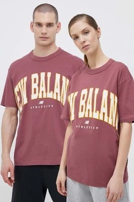 Zdjęcie produktu New Balance t-shirt bawełniany kolor różowy z nadrukiem