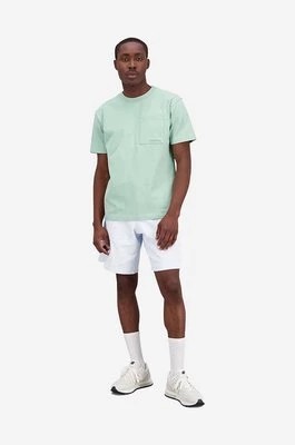 Zdjęcie produktu New Balance t-shirt bawełniany kolor zielony gładki MT23567SAE-SAE