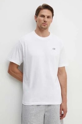 Zdjęcie produktu New Balance t-shirt bawełniany Small Logo męski kolor biały z aplikacją MT41509WT