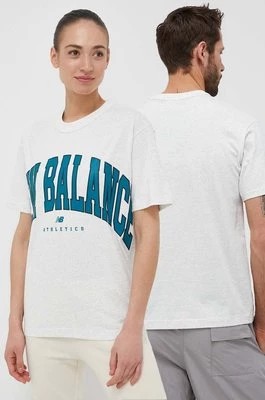 Zdjęcie produktu New Balance t-shirt bawełniany UT31551SAH kolor szary z nadrukiem