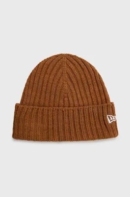 Zdjęcie produktu New Era czapka Cuff Beanie kolor brązowy z cienkiej dzianiny 60364240