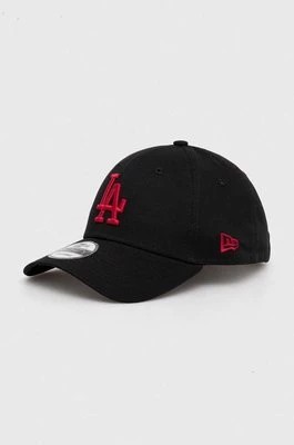 Zdjęcie produktu New Era czapka z daszkiem bawełniana kolor czarny z aplikacją LOS ANGELES DODGERS