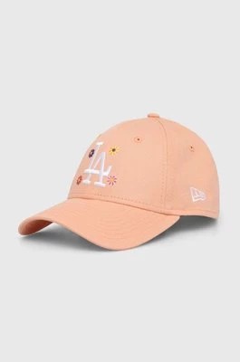 Zdjęcie produktu New Era czapka z daszkiem bawełniana kolor pomarańczowy z aplikacją LOS ANGELES DODGERS