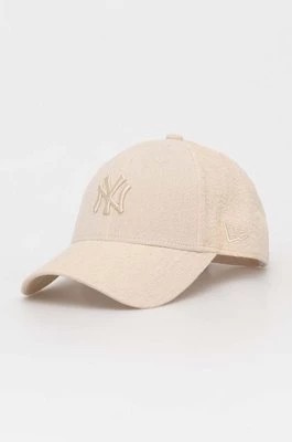 Zdjęcie produktu New Era czapka z daszkiem kolor beżowy z aplikacją NEW YORK YANKEES