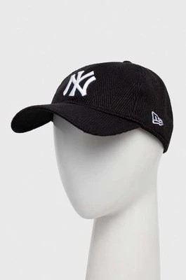 Zdjęcie produktu New Era czapka z daszkiem z domieszką wełny kolor czarny z aplikacją NEW YORK YANKEES