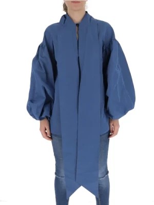 Zdjęcie produktu Niebieska Bawełniana Bluzka z Bufiastymi Rękawami Valentino