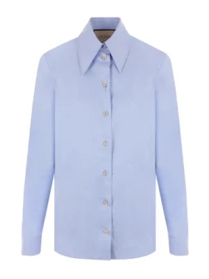Zdjęcie produktu Niebieska Bawełniana Koszula z Długimi Rękawami Gucci
